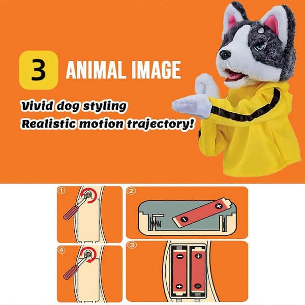 Kung Fu Husky Handskar Docka-Handdocka Ljud Boxningshund Handdocka Leksak