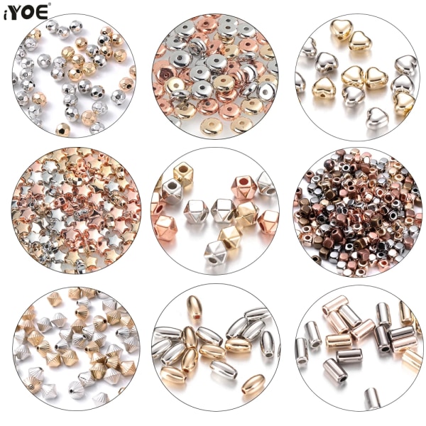 100 st blandade plast CCB-pärlor rörstjärna hjärtformade distanspärlor för smyckestillverkning armband halsband DIY-fynd tillbehör 10