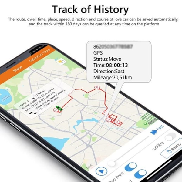HURRISE Realtids GPS-lokalisator Realtids GPS-lokalisator Lång Standby DC 9‑90V Utrustningsspårning GPS