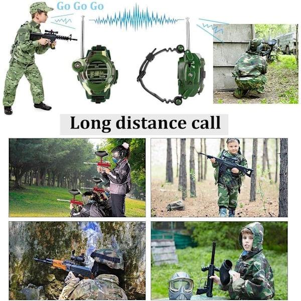 Barn Walkie Talkie Klocka 2 Stycken Barn Simulering Militär Klocka Walkie Talkie