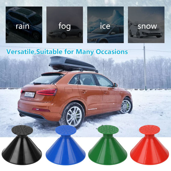 8-Pack Magic Ice Scraper Car, 2 in 1 Cone Ice Scraper for Car Windshield,P