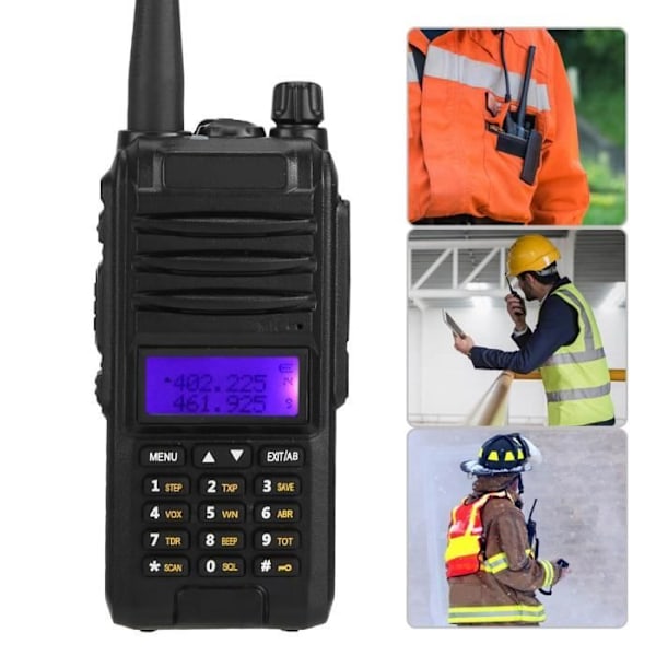 HURRISE walkie talkie Tehokas kädessä pidettävä langaton walkie talkie Kaksipuolinen radio IP67 110-240V (US)