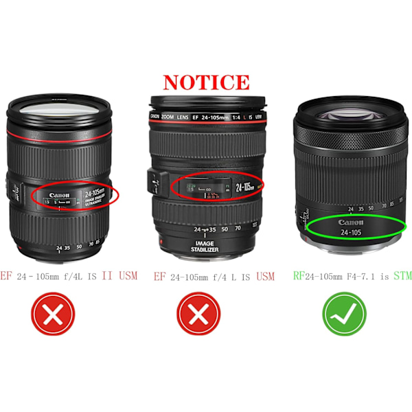 EW-73D huv för Canon EOS RP för RF 24-105mm