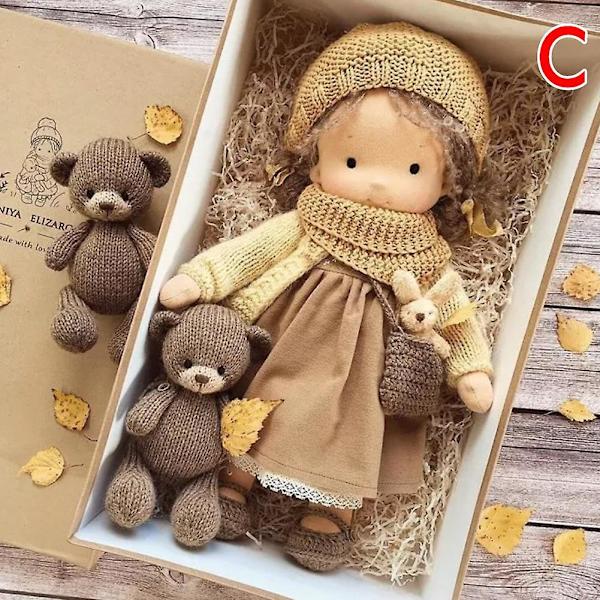Waldorf Plyschdocka Handgjord Mjuk Bomullsdocka Flicka Med Gyllene Lockigt Hår Bästa Present Till Barn Plyschtyg Kawaii Dockleksaker C C