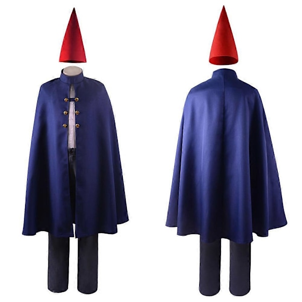 Anime Wirt Cosplay Kostume fra animationen \"Over the Garden Wall\" Halloween Kostume Kappe Frakke Outfit til Voksne Børn Blå Blue S