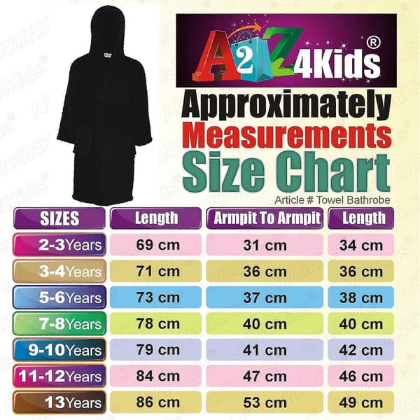 Badehåndkle med hette til barn, 100 % bomullsfrotté badekåpe for gutter og jenter Black 2-3 Years