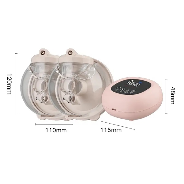 Dobbelt elektrisk brystpumpe, bærbar anti-tilbagestrømning, 4 tilstande og 9 niveauer, spejl LED-display, ultra-stille og smertefri brystpumpe