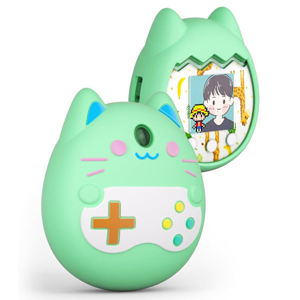 Virtuellt elektroniskt fodralspelmaskinskydd för Tamagotchi Pix green