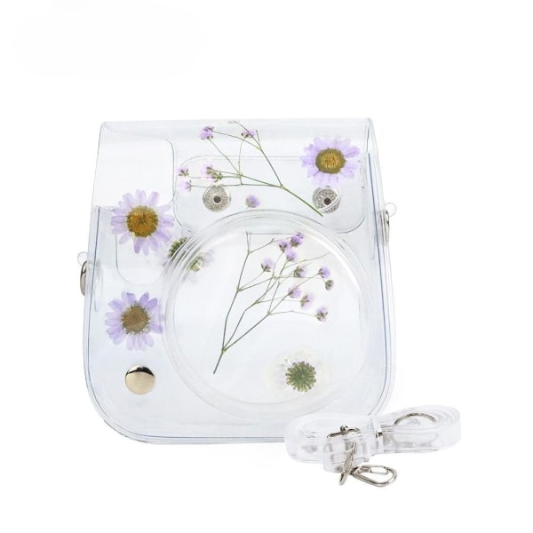 For Instax Polaroid mini12/11/9/8 Transparent Daisy Star Camera Case PVC Oppbevaringspose Lilla