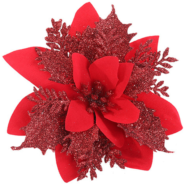 10:e konstgjorda julblommor dekorationsjulgran prydnad C C 10pcs
