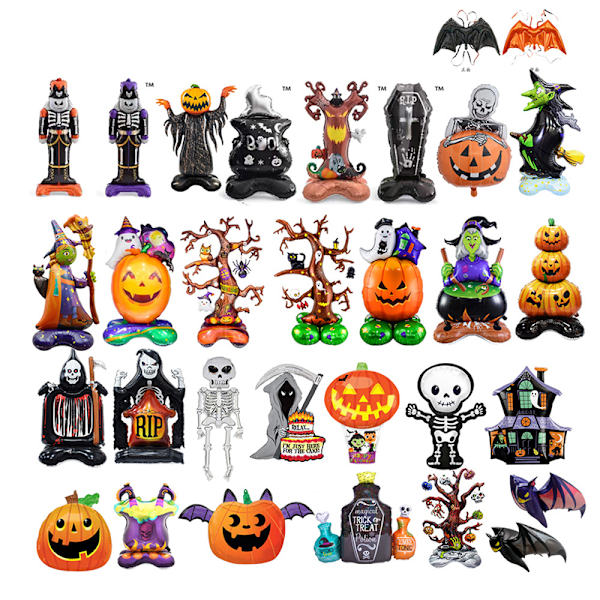 Plus Størrelser Jul Halloween Gresskar Spøkelse Ballonger Flaggermus Edderkopp 14 14 ONE SIZE