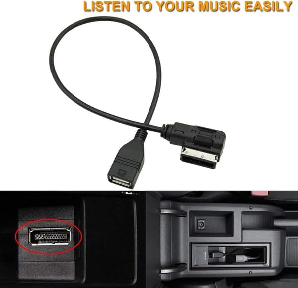 USB lydkabel med USB-adapter for Audi AMI MMI 2G 3G 3G+- Perfekt