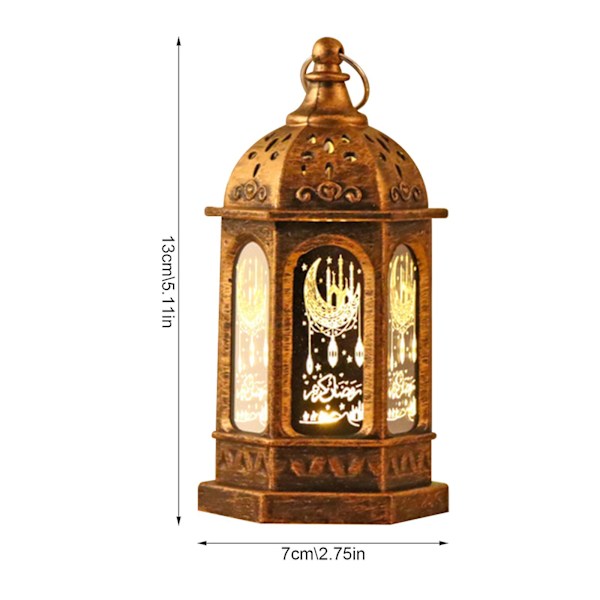 Ramadan Lykta Lampa Led Fleranvändning Retro Unik Söt Flerfärgad Eid Heminredning (Koppar)