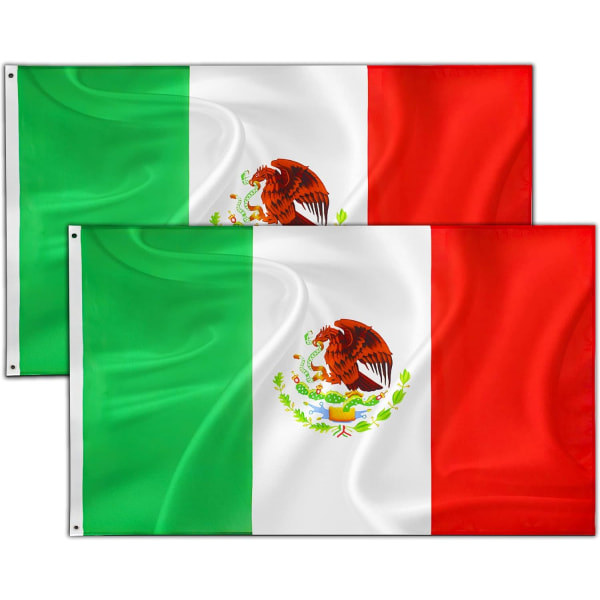 2 st Mexico flagga 3x5 fot 2022 World Cup dekorationer