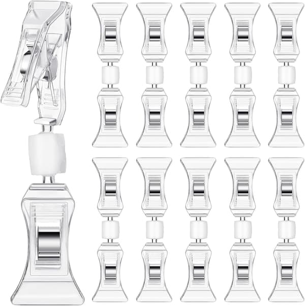 50 st Prislappsklipp Dubbelsidiga, Mini Klipp, Roterbara, Transparenta, För Varor, Plast