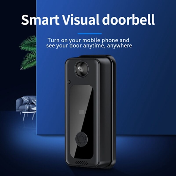 Wifi Smart Video Dörrklocka Stöd Mobiltelefon Fjärrkontroll Hög Definition Vidvinkel Visuell Dörrklocka Set