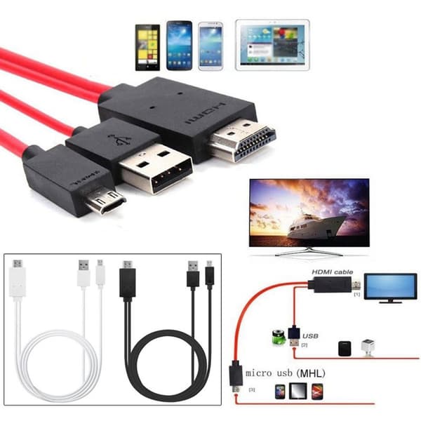 Micro USB til HDMI 1080P HD TV-kabeladapter til Android-telefoner Black