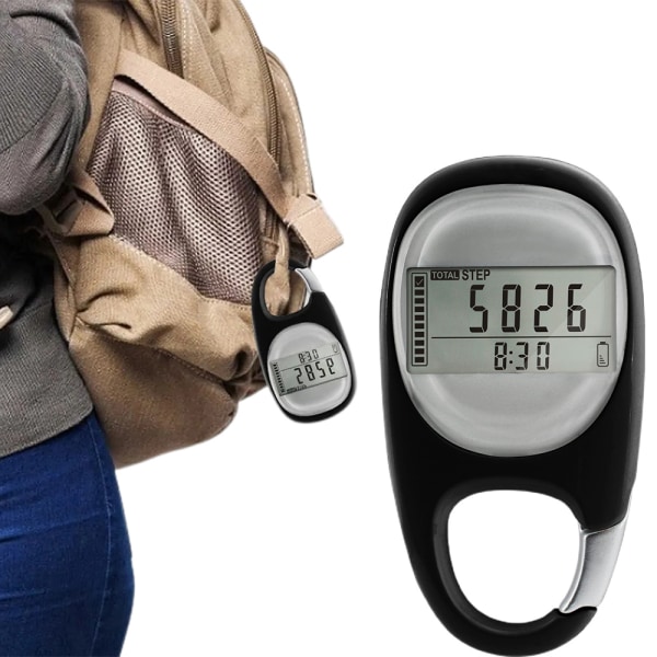 3D Digital Pedometer for Walking Clip on Pedometer with Clip