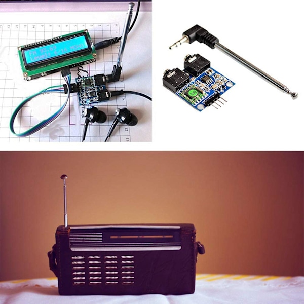 1 stk TEA5767 Radiomodul FM Stereo Radiomodul for 76-108MHZ frekvenskrets med gratis kabel An