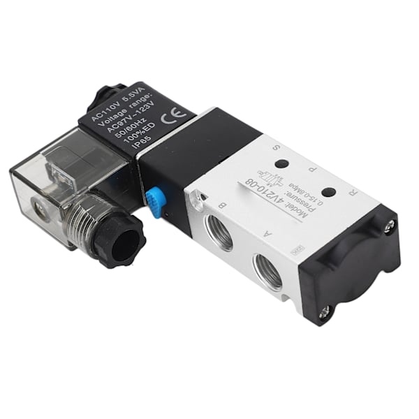 4V210‑08 Elektrisk Magnetventil 2 Position 5 Vejs Cylinder Kontrol Reversierende Ventil Pneumatisk Luftventil AC110V