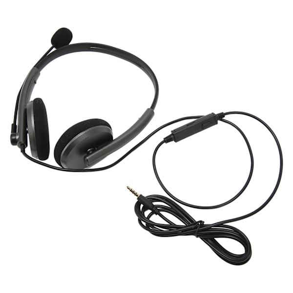 Call Center Headset Multifunksjonell Stilig Støydempende HD-anrop Hørselsvern Telefon Headset Space Grey Enkel 3,5 mm