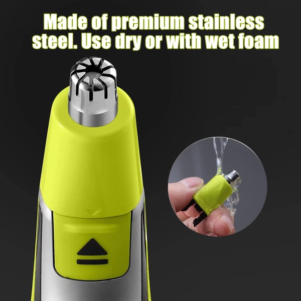 3-pak næse-, øre- og øjenbrynshårtrimmer-erstatningshoveder, der er kompatible med QP2520 QP2630 QP2724 QP2834-barbermaskiner Nose Hair Trimmer Black