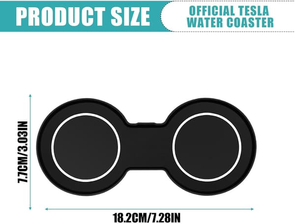 1 stk bilmatte for Tesla Model Y/3, sklisikker bilkoppholder,