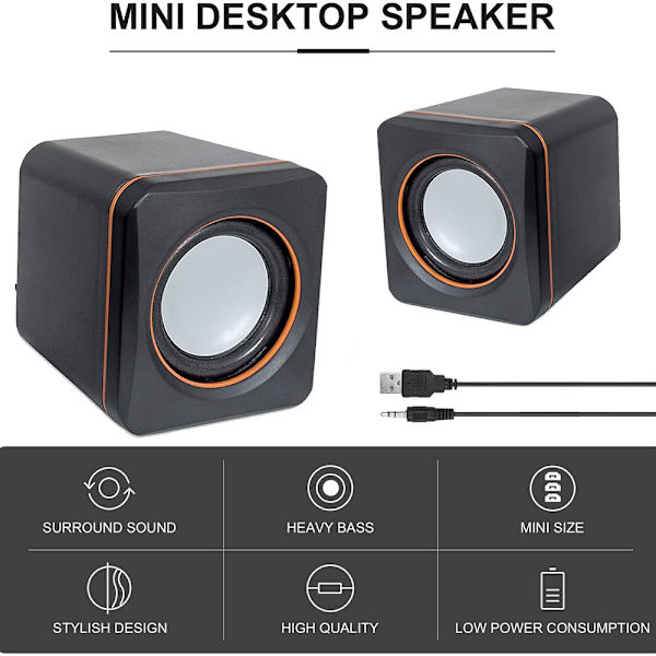 Datorhögtalare USB-driven multimedia liten skrivbordshögtalare