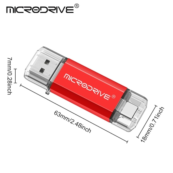 MICRODRIVE 128 GB USB-muisti 2in1 USB-A + USB-C -muistitikku Gold Gold