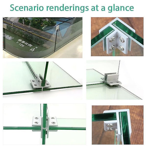 Aluminiumlegering Glasklämma Fäste Korrosionsbeständig Lämplig För Glas Akryl Trä T-formade Tre Klämmor