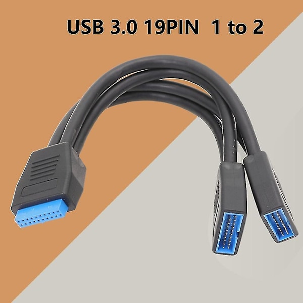 USB 3.0-förlängningskabel 19/20 stift 1 till 2 Y-splitter förlängningsadapter-yu