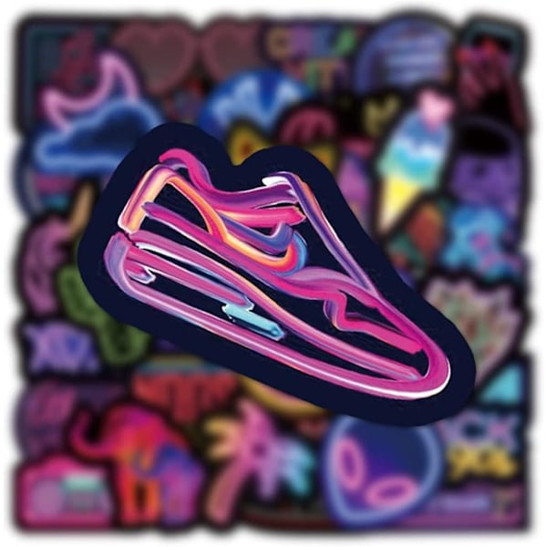 100 stk Neon Style Vandflaskestickers Laptop Vinyl Søde Vandfaste Tastatur Dekaler Scrapbog Stickers Computer Hydroflask Stickers