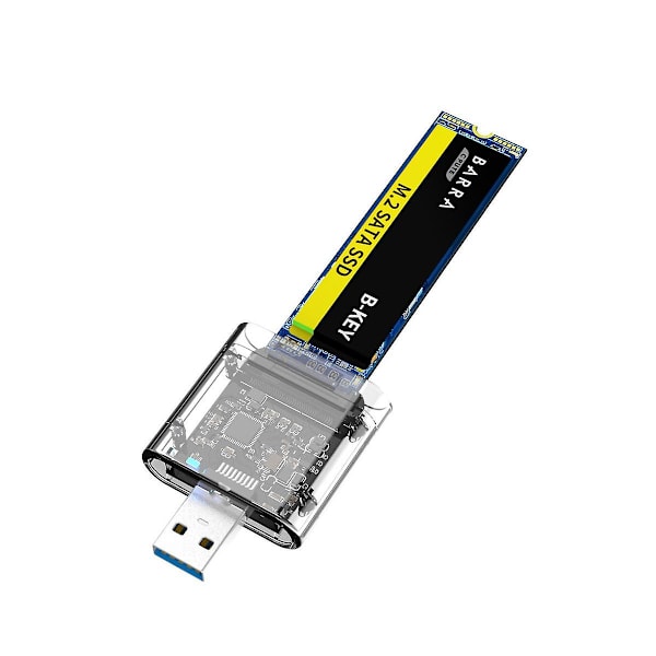 M2 Ssd-etui M.2 til USB 3.0 5gbps høyhastighets Ssd-etui for Sata M.2 Ngff Ssd 2242 2260 2280mm omtrent gjennomsiktig Transparent none