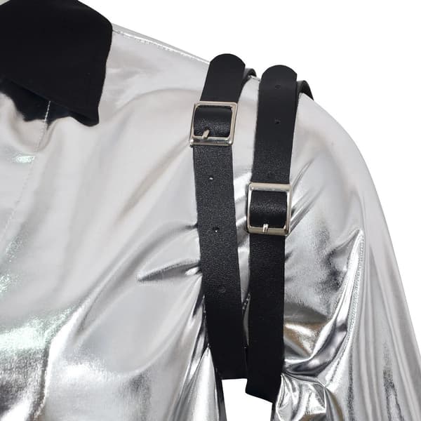 Michael Jackson Bad Tour Silver Metallic Jacka Retro Rock Scenframträdande Kappa Jacket XL