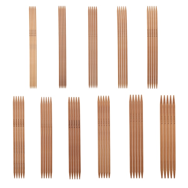 Bamboo Double Pointed Knitting Needles Set - 11 Sizes (5.1 inch/13 cm)