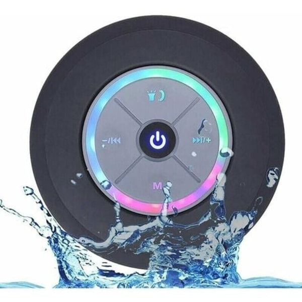 Bluetooth shower speaker, IPX7 Bluetooth shower radio with fully waterproof FM radio, hands-free speakerphone, powerful