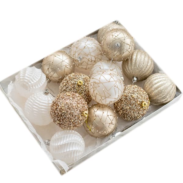 Juletræskuglesæt med champagneornamenterBT 3pcs 7cm