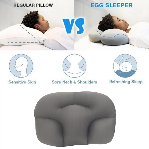 Contour Sleep Memory Foam Molnformad Nacksmärta Kudde för Baby Mörkgrå