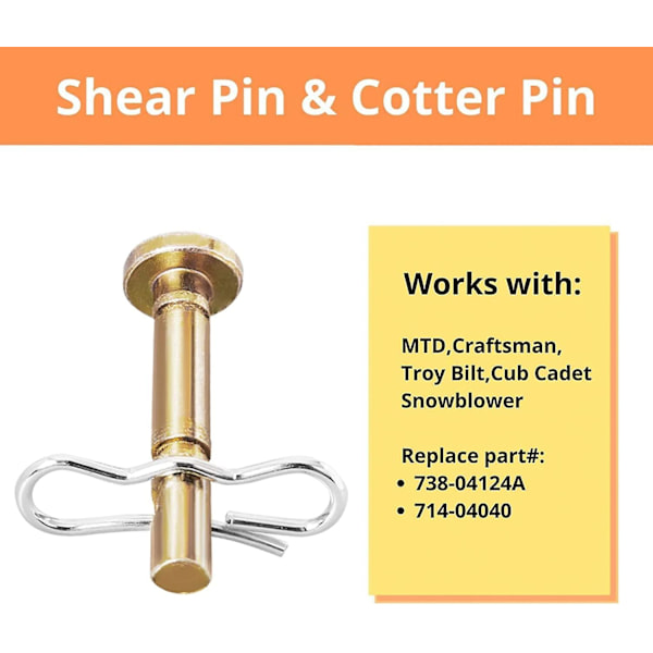 Ersättningsstiftkit 738-04124a för Mtd Cad snöslunga