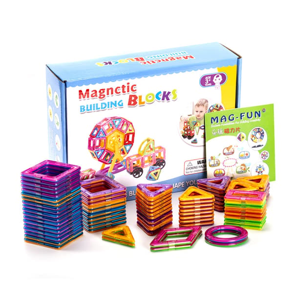 Magnetiska Byggplattor Set | Pedagogiska STEM-leksaker för Barn **Stort robotset Large robot set