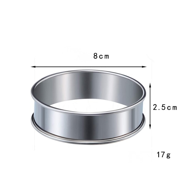 Pcs Engelsk Muffinsringer Crumpetringer Rustfritt Stål Dobbelt Rullede Kakeformer Muffinskakeformer Ikke-klebende Metall Rund Ringform for