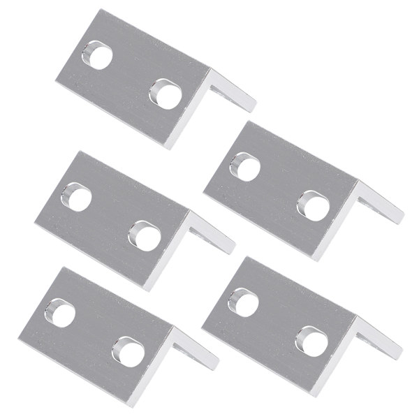 5 stk 3D-skriver L-brakett i sølv aluminium, 2-hulls tilbehør for lineær kontroll