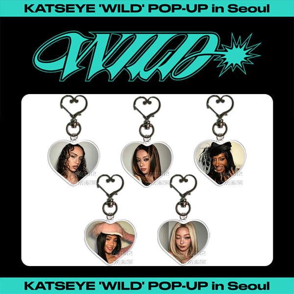 KATSEYE WILD Seoul Pop-Up Akryl Nøglering, Katteøje Vedhæng til Tasker og Nøgler 2