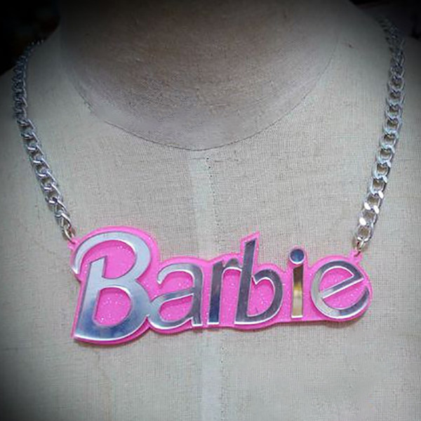 Kravben Letterkæde Pink Barbie Halskæde Kvinders Smykker