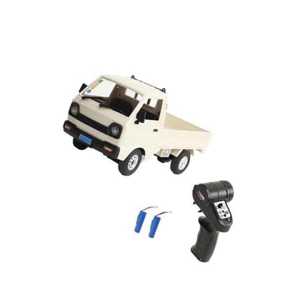 1 Set WPL D12 Mini RC Lastbil Bil 1:16 Skala Simulation Borstad White 2 Pieces Batteries
