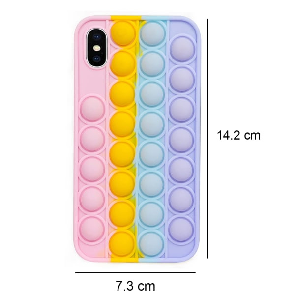 CQBB Dekompressionspuslespil Anti-fald telefonetui - Kompatibel med iPhoneXS regnbue