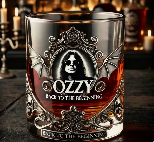 Ozzy Osbourne Mindeglas til Whisky (8 cm x 8 cm x 9 cm)