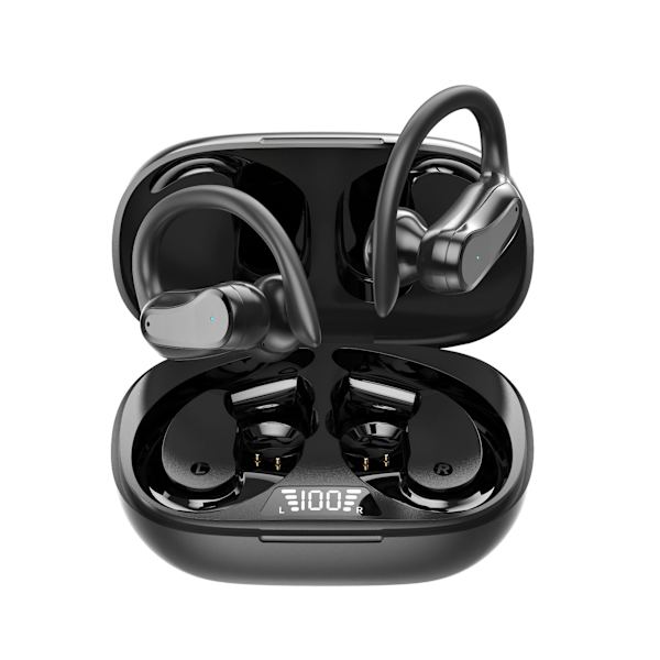 Langattomat urheilukuulokkeet, Bluetooth 5.3 -kuulokkeet virtapankilla, 120 tunnin HiFi-stereo 4HD-mikrofonilla ja ENC-kohinanvaimennuksella, IPX7-vedenpitävä, johto
