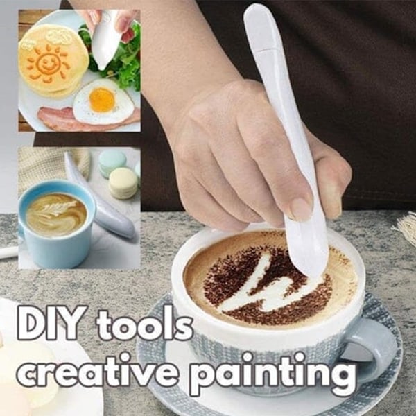 Kaffe-kuttepenner for å lage Latte Bærbar Kaffe Pulvermalingspenn for DIY Kakebaking Purple