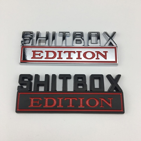 1X 3D ABS-merkki SHITBOX EDITION -merkki auton takaluukun sivutarra A